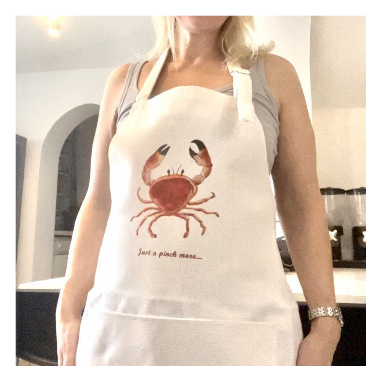 Just a Pinch More Crab Linen Apron
