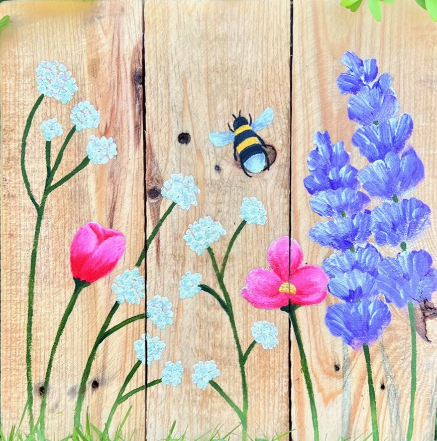 Flower Meadow Wood Art