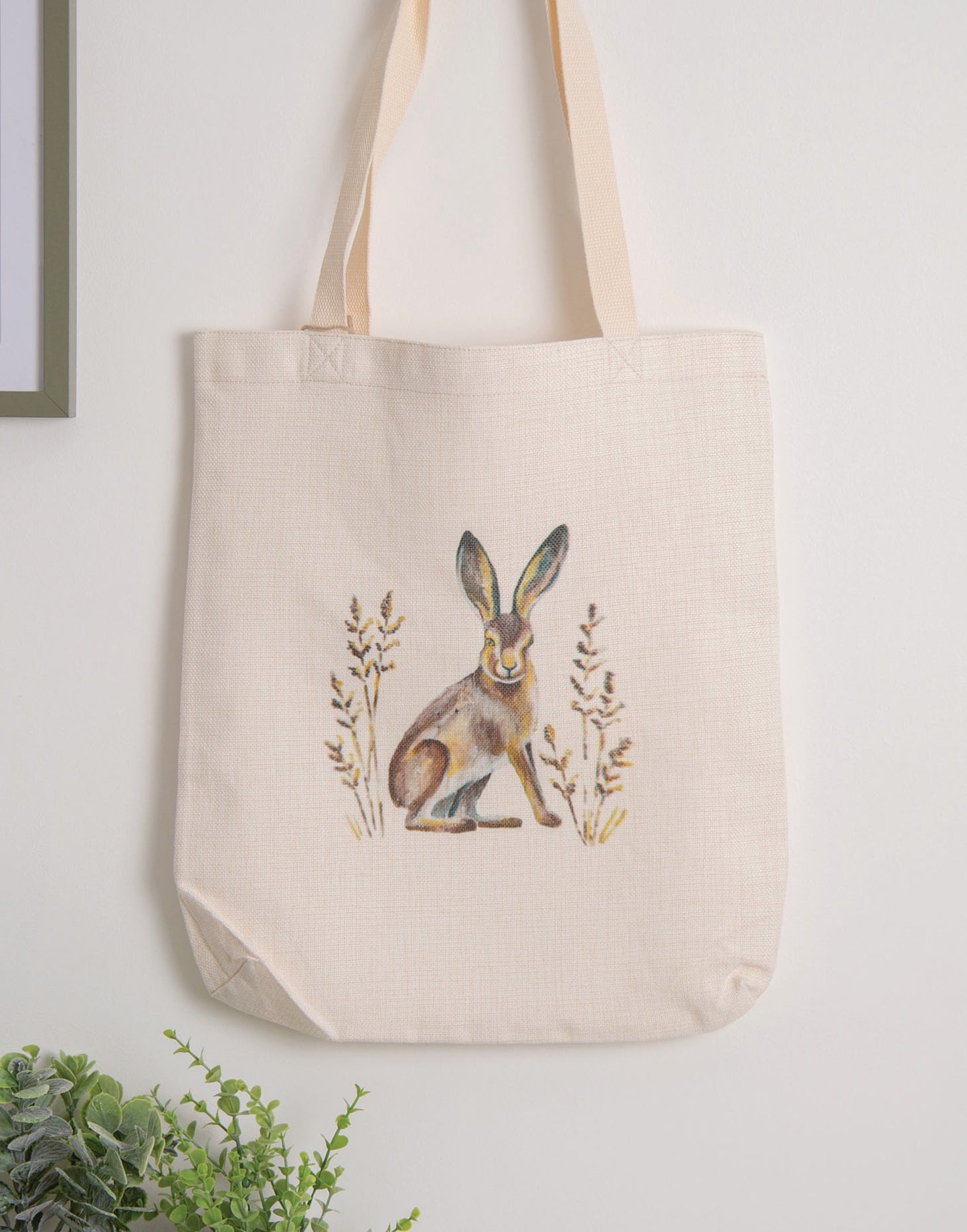Hare Linen Tote Bag