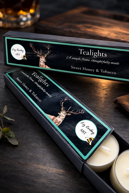 Sweet Honey & Tobacco Scented Tealights (Set of 6) Gift Boxed